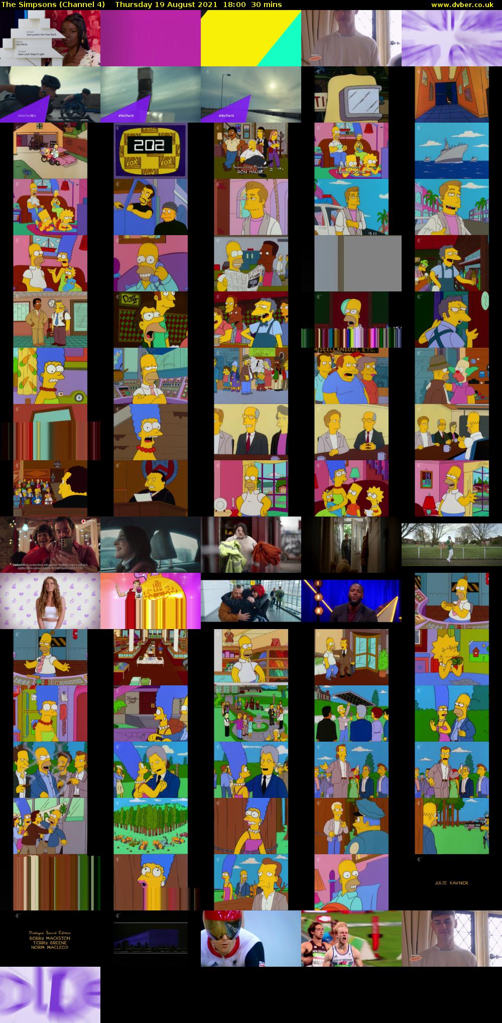 The Simpsons (Channel 4) Thursday 19 August 2021 18:00 - 18:30