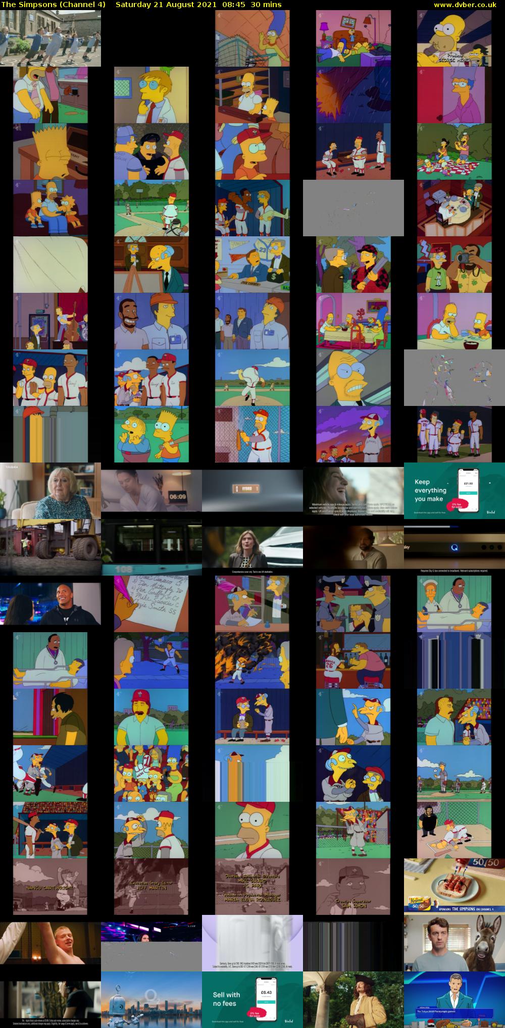 The Simpsons (Channel 4) Saturday 21 August 2021 08:45 - 09:15