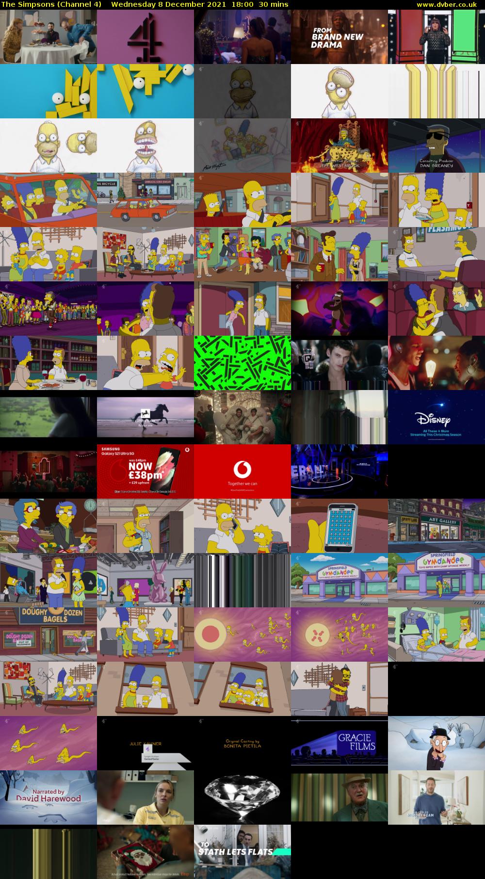 The Simpsons (Channel 4) Wednesday 8 December 2021 18:00 - 18:30