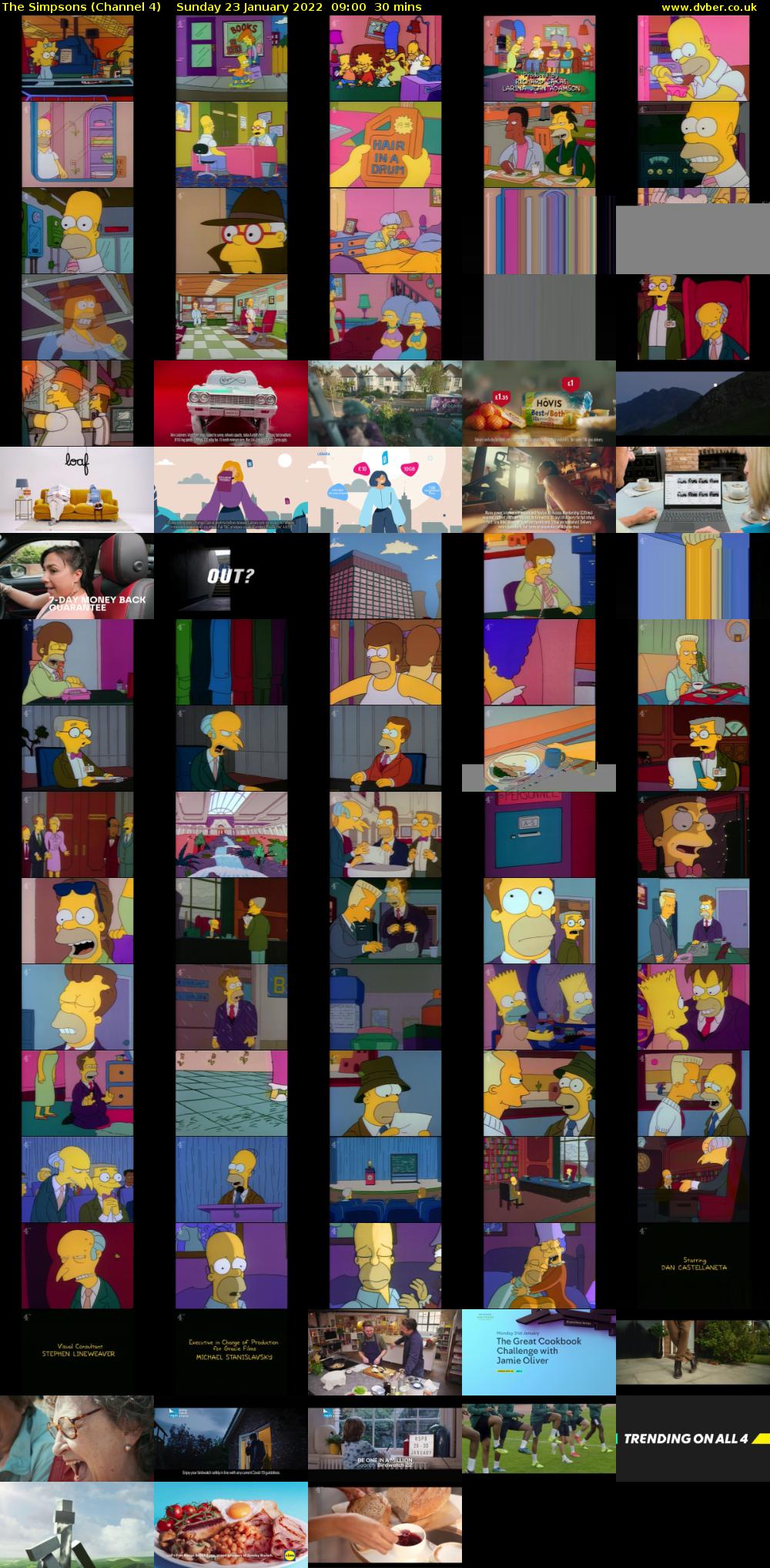 The Simpsons (Channel 4) Sunday 23 January 2022 09:00 - 09:30
