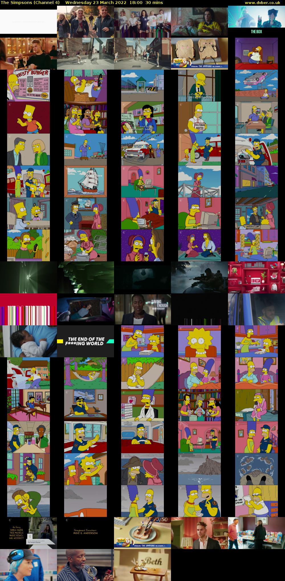The Simpsons (Channel 4) Wednesday 23 March 2022 18:00 - 18:30