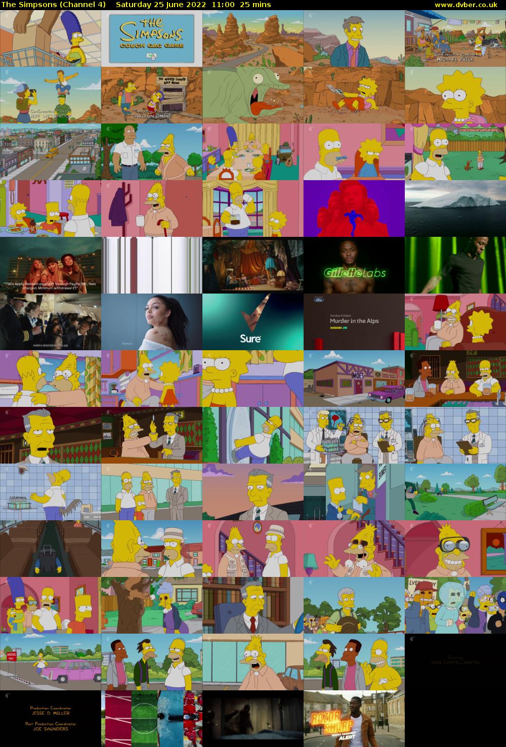 The Simpsons (Channel 4) Saturday 25 June 2022 11:00 - 11:25
