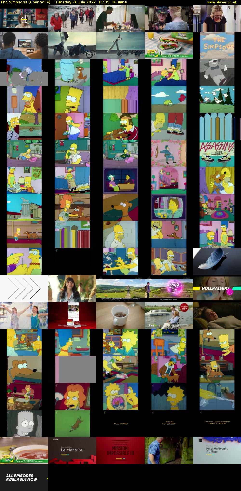 The Simpsons (Channel 4) Tuesday 26 July 2022 11:35 - 12:05