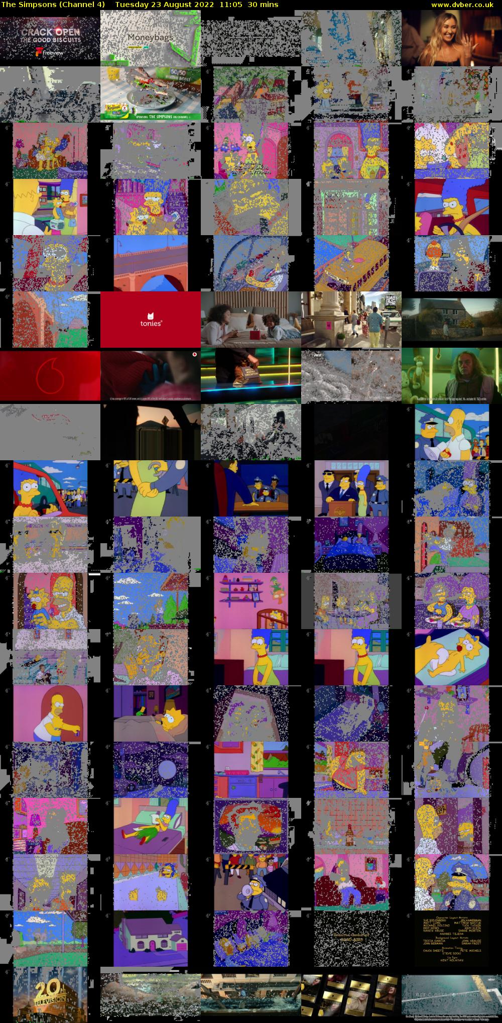 The Simpsons (Channel 4) Tuesday 23 August 2022 11:05 - 11:35