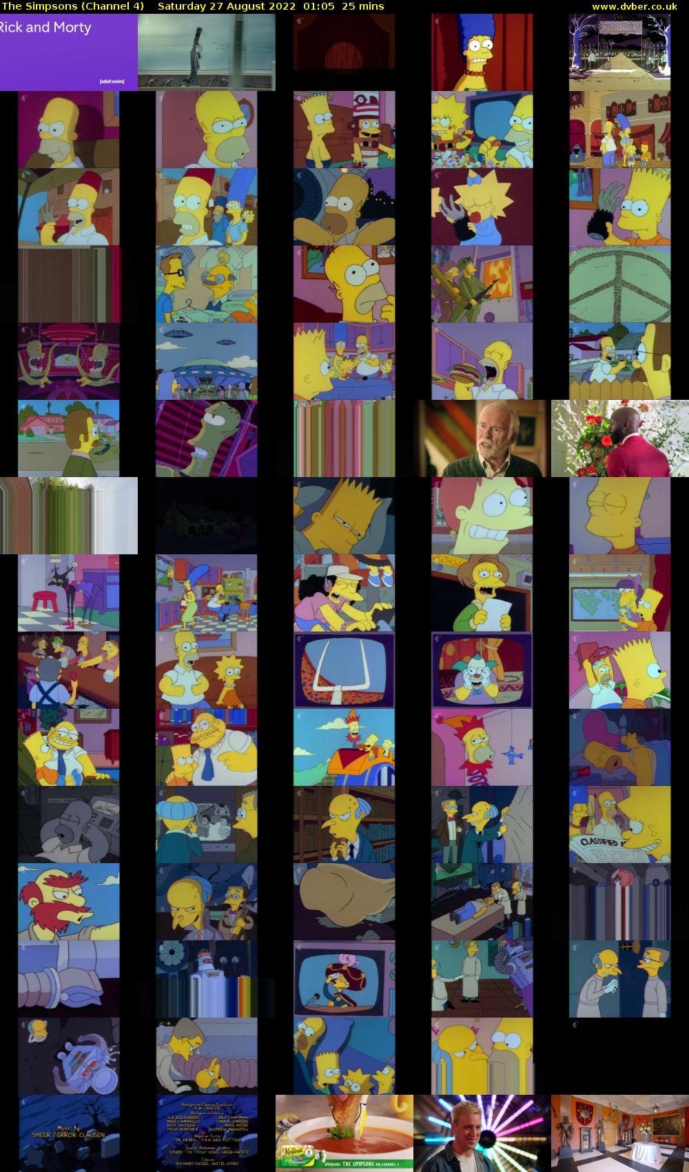 The Simpsons (Channel 4) Saturday 27 August 2022 01:05 - 01:30