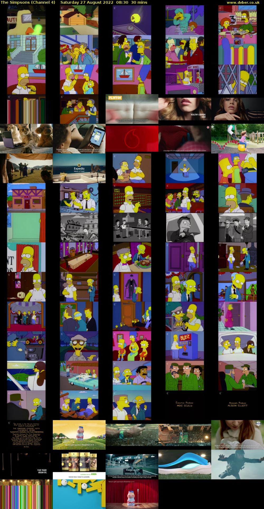 The Simpsons (Channel 4) Saturday 27 August 2022 08:30 - 09:00
