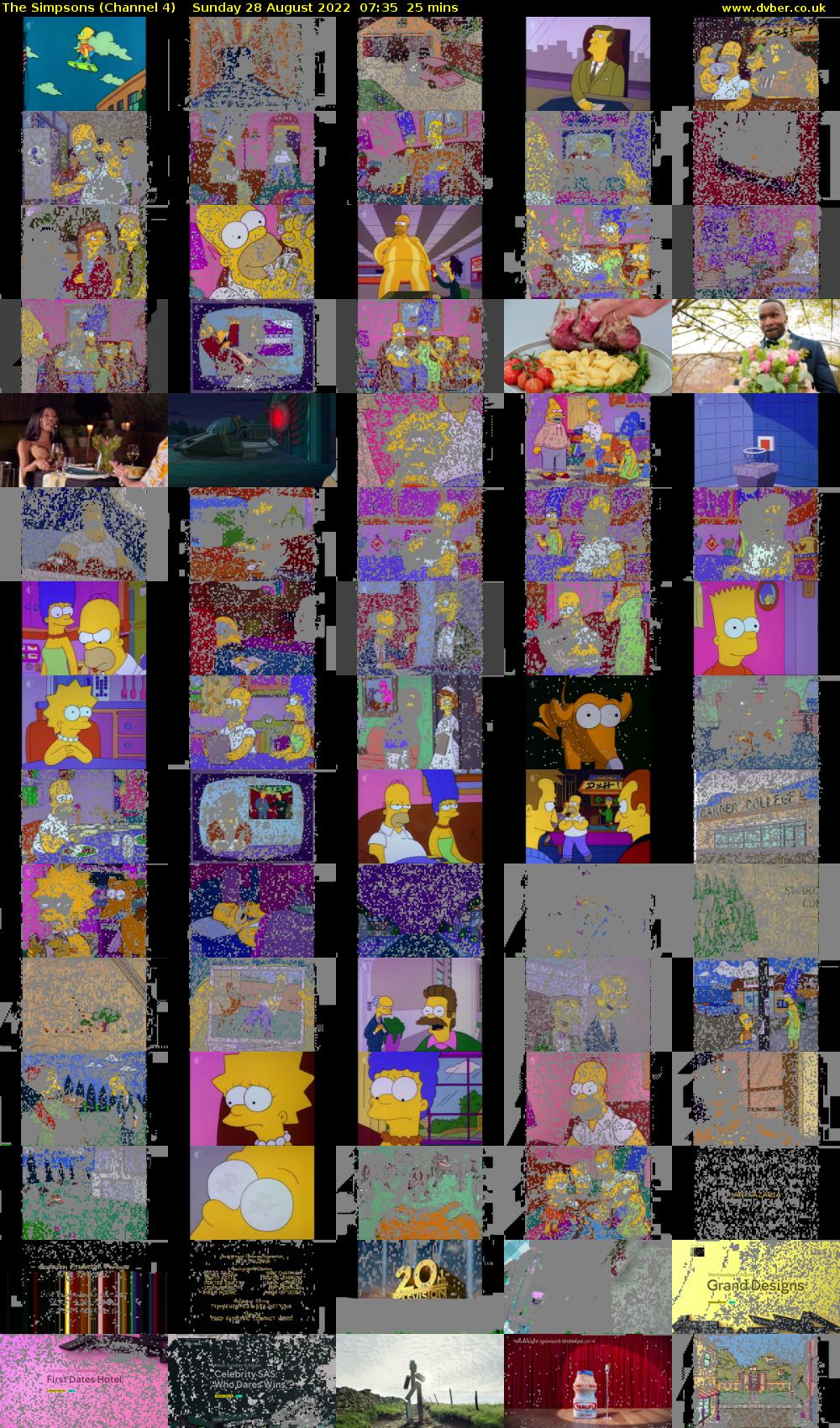 The Simpsons (Channel 4) Sunday 28 August 2022 07:35 - 08:00