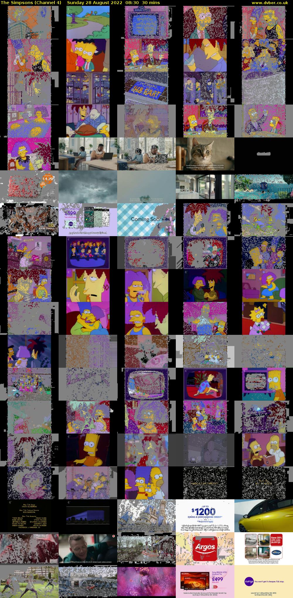 The Simpsons (Channel 4) Sunday 28 August 2022 08:30 - 09:00