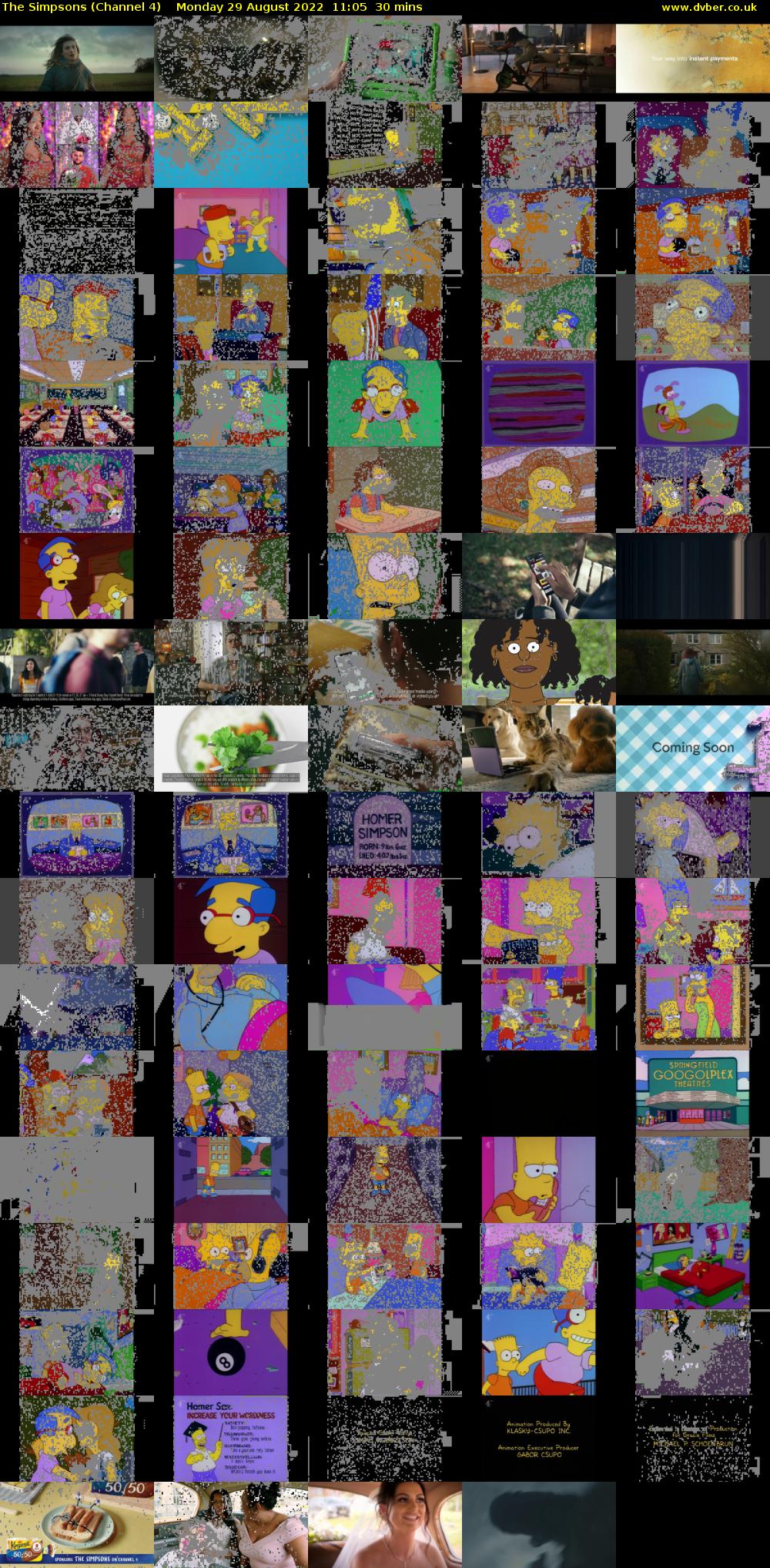 The Simpsons (Channel 4) Monday 29 August 2022 11:05 - 11:35