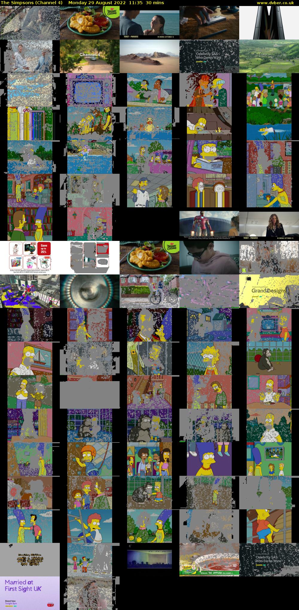 The Simpsons (Channel 4) Monday 29 August 2022 11:35 - 12:05