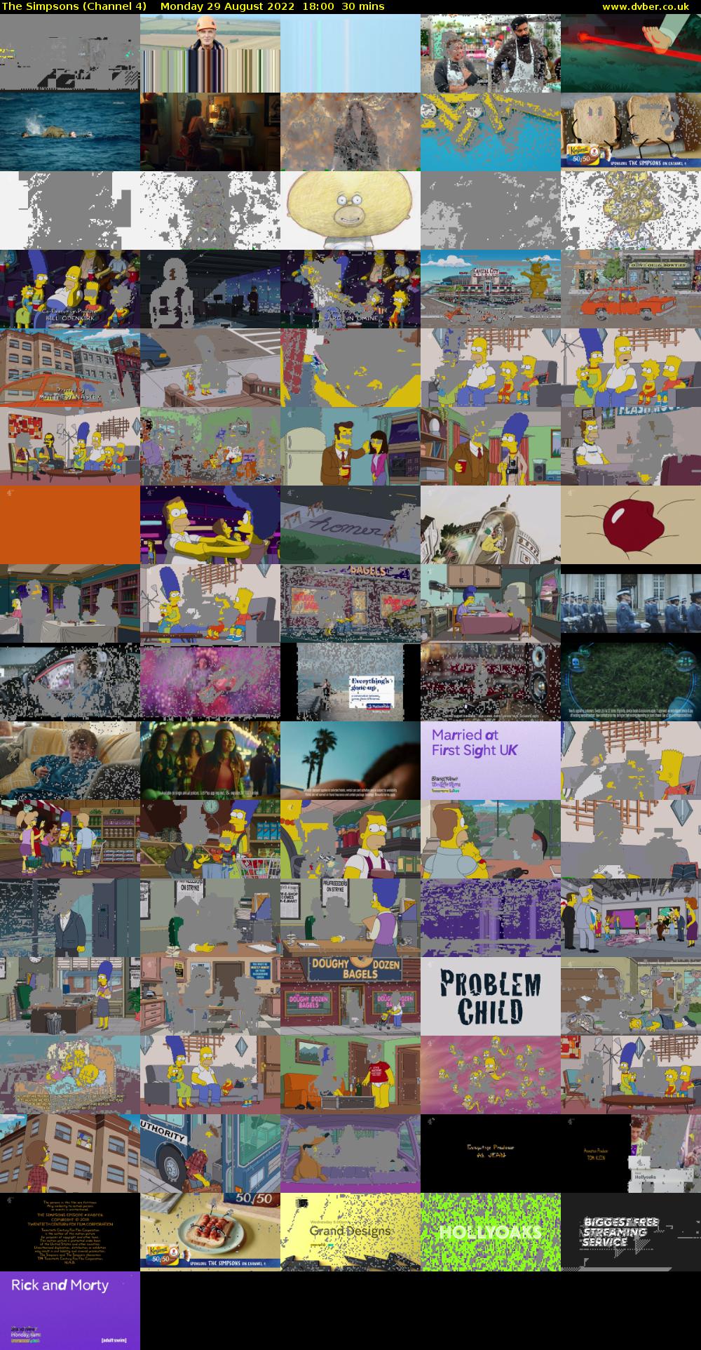 The Simpsons (Channel 4) Monday 29 August 2022 18:00 - 18:30