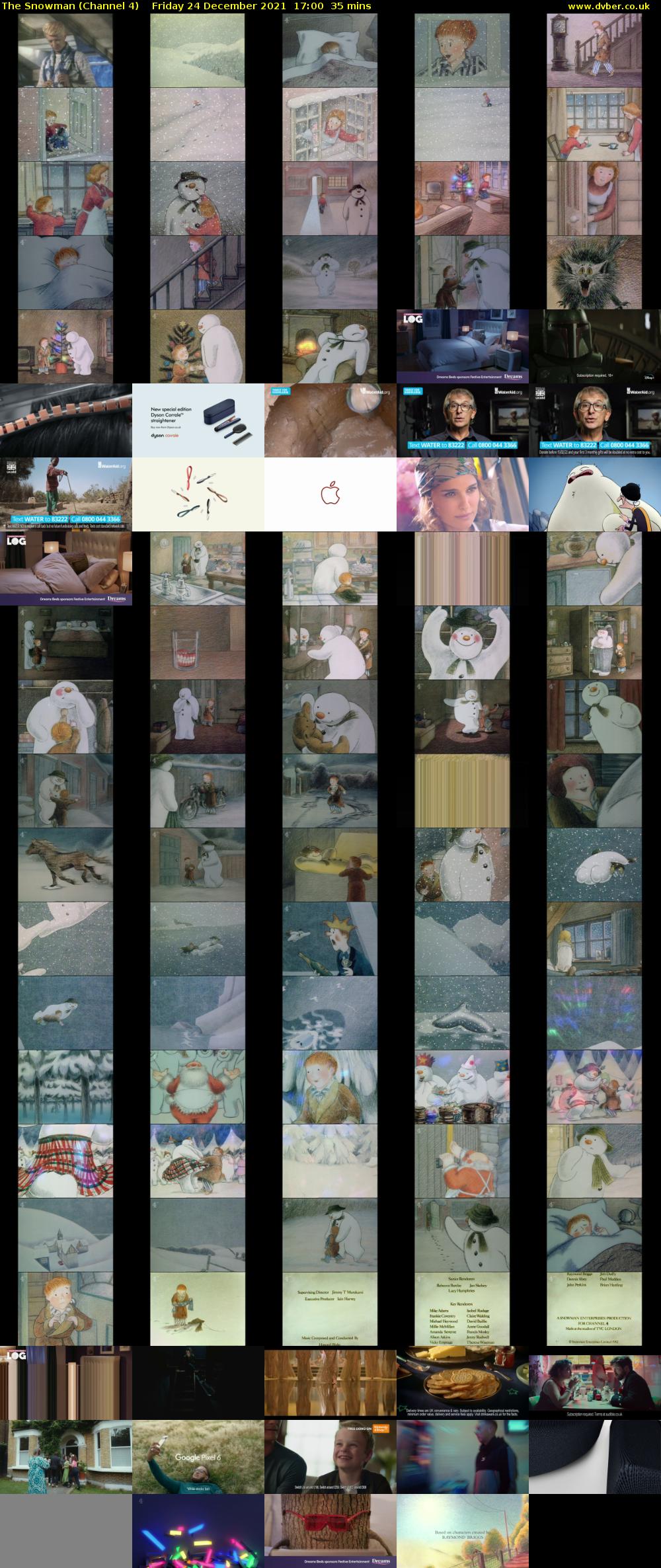 The Snowman (Channel 4) Friday 24 December 2021 17:00 - 17:35