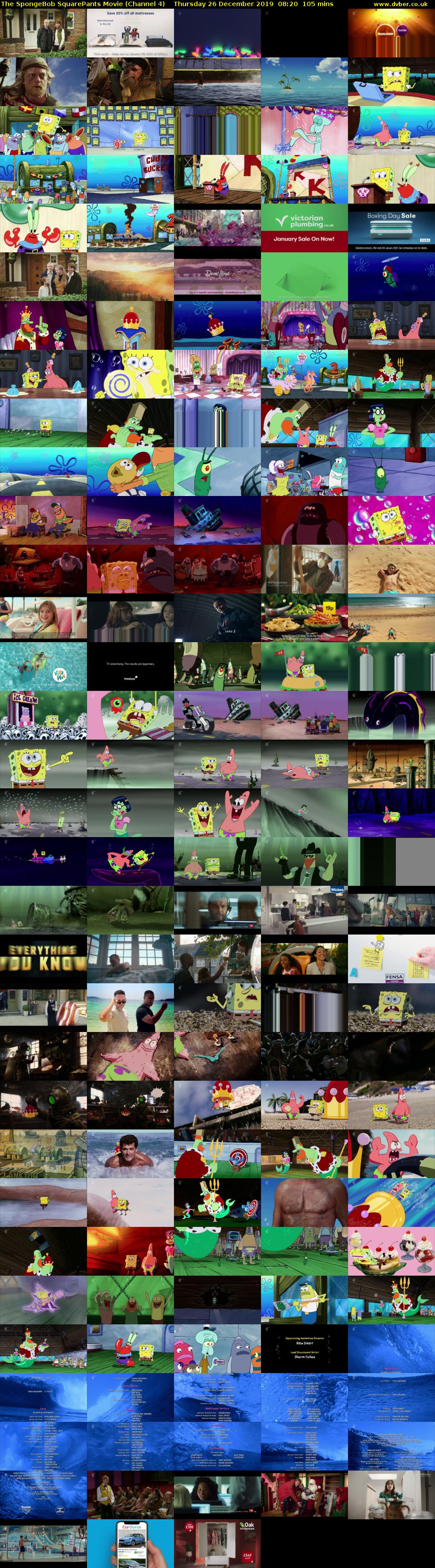 The SpongeBob SquarePants Movie (Channel 4) Thursday 26 December 2019 08:20 - 10:05
