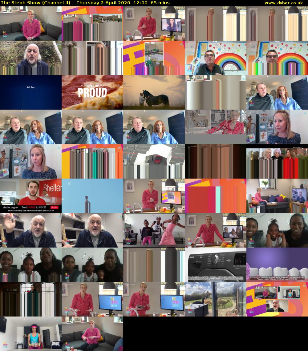 The Steph Show (Channel 4) Thursday 2 April 2020 12:00 - 13:05