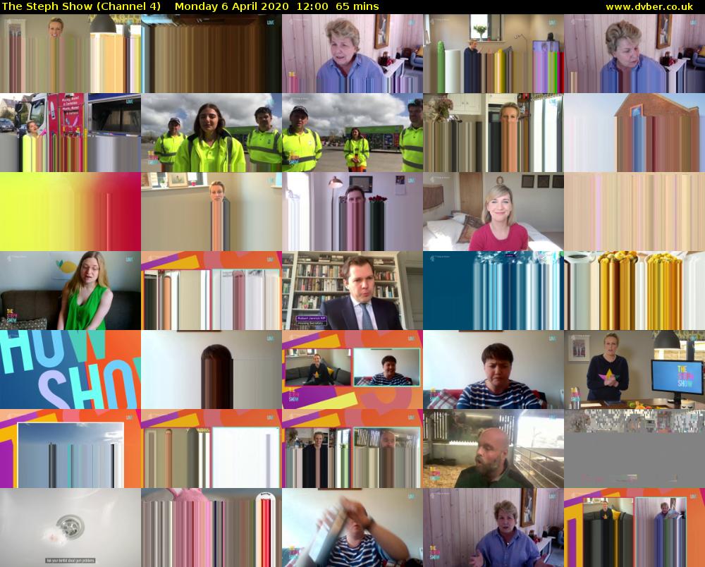 The Steph Show (Channel 4) Monday 6 April 2020 12:00 - 13:05