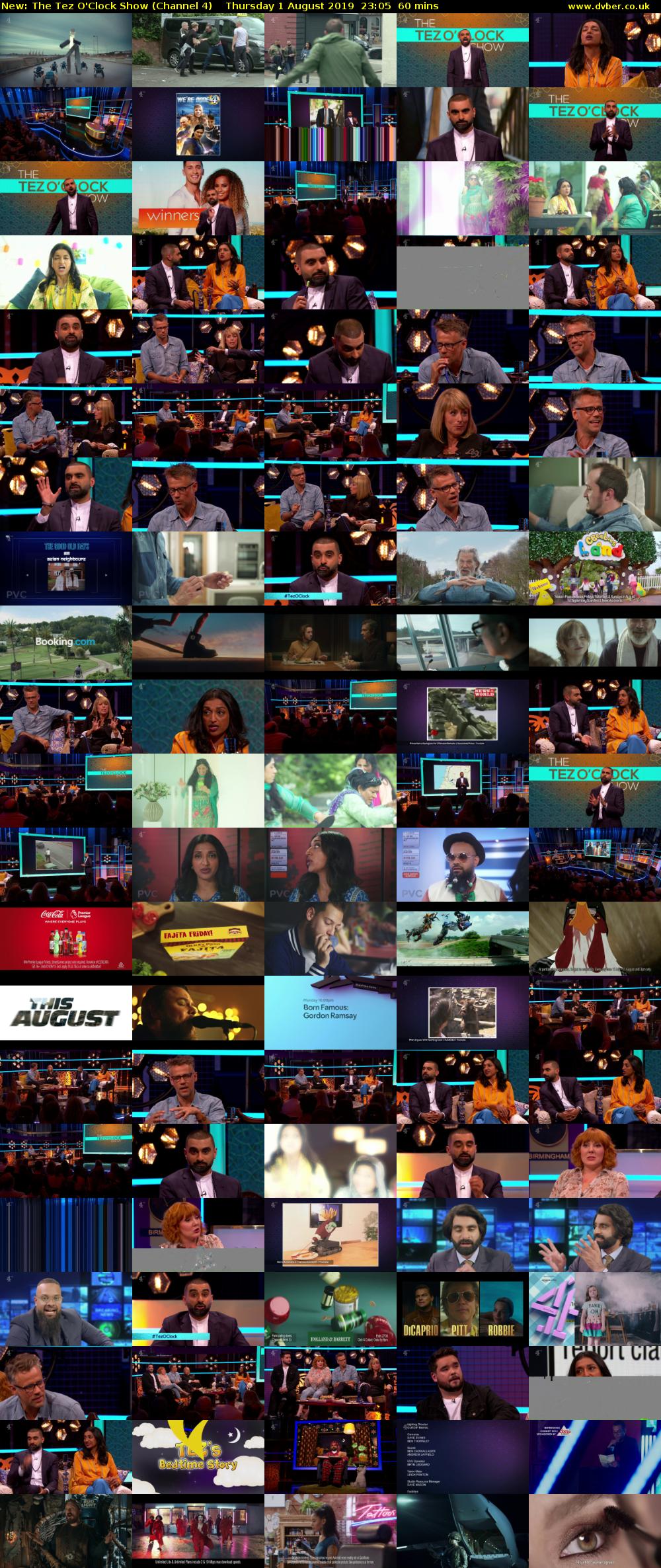 The Tez O'Clock Show (Channel 4) Thursday 1 August 2019 23:05 - 00:05