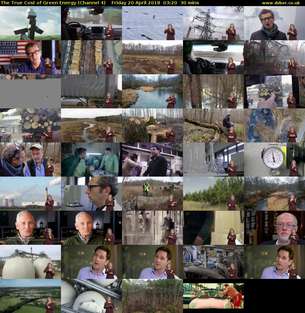 The True Cost of Green Energy (Channel 4) Friday 20 April 2018 03:20 - 03:50
