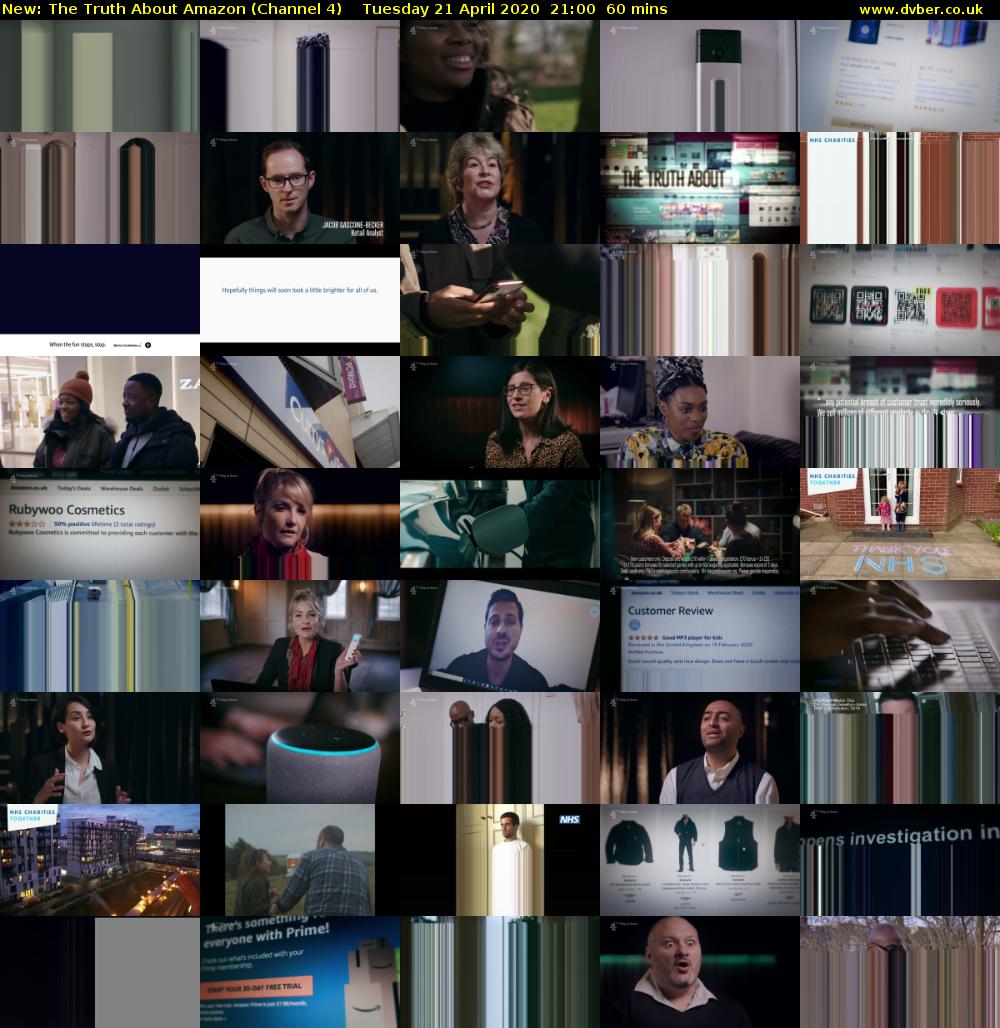 The Truth About Amazon (Channel 4) Tuesday 21 April 2020 21:00 - 22:00