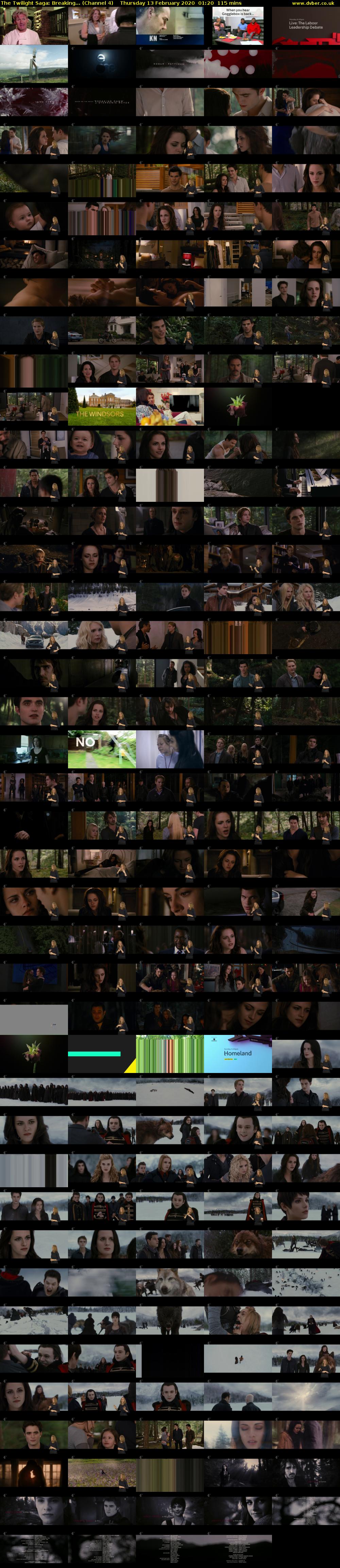 The Twilight Saga: Breaking... (Channel 4) Thursday 13 February 2020 01:20 - 03:15