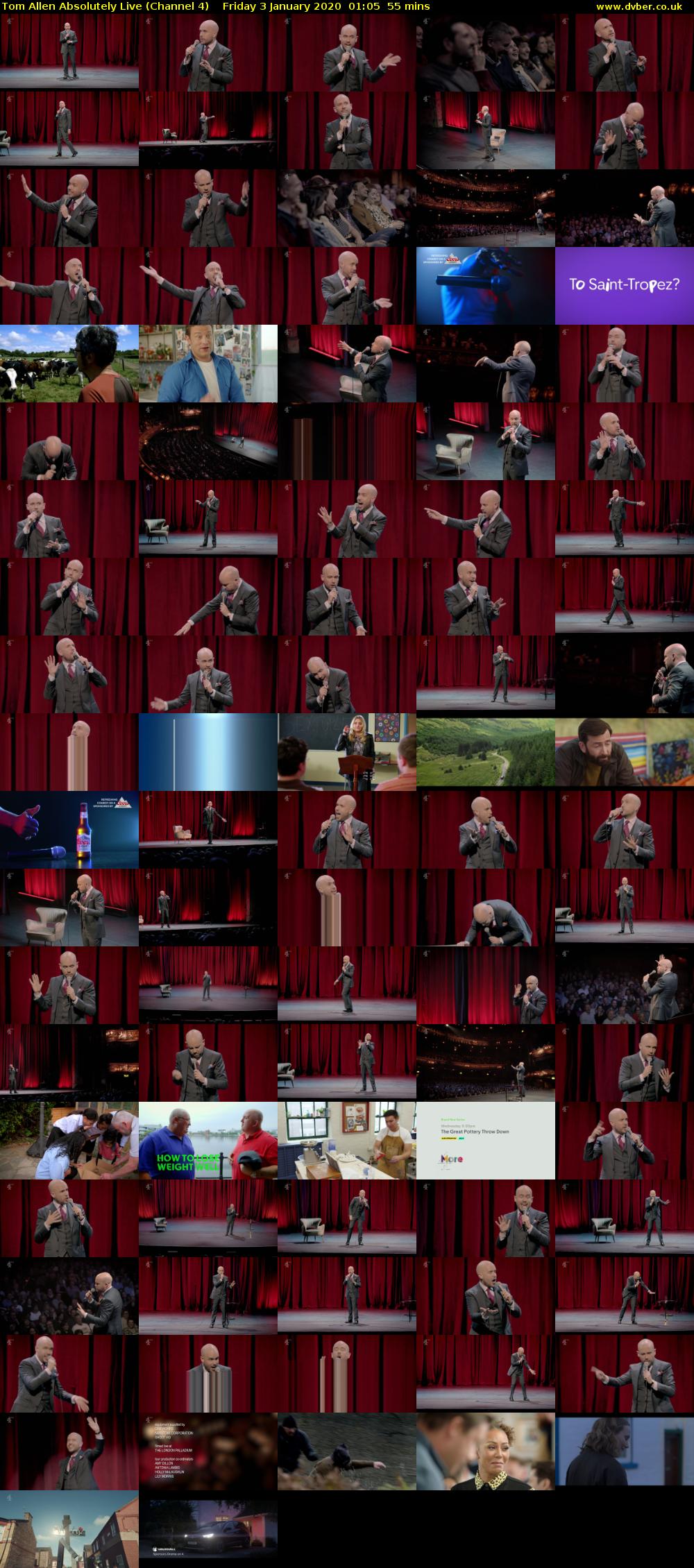 Tom Allen Absolutely Live (Channel 4) Friday 3 January 2020 01:05 - 02:00