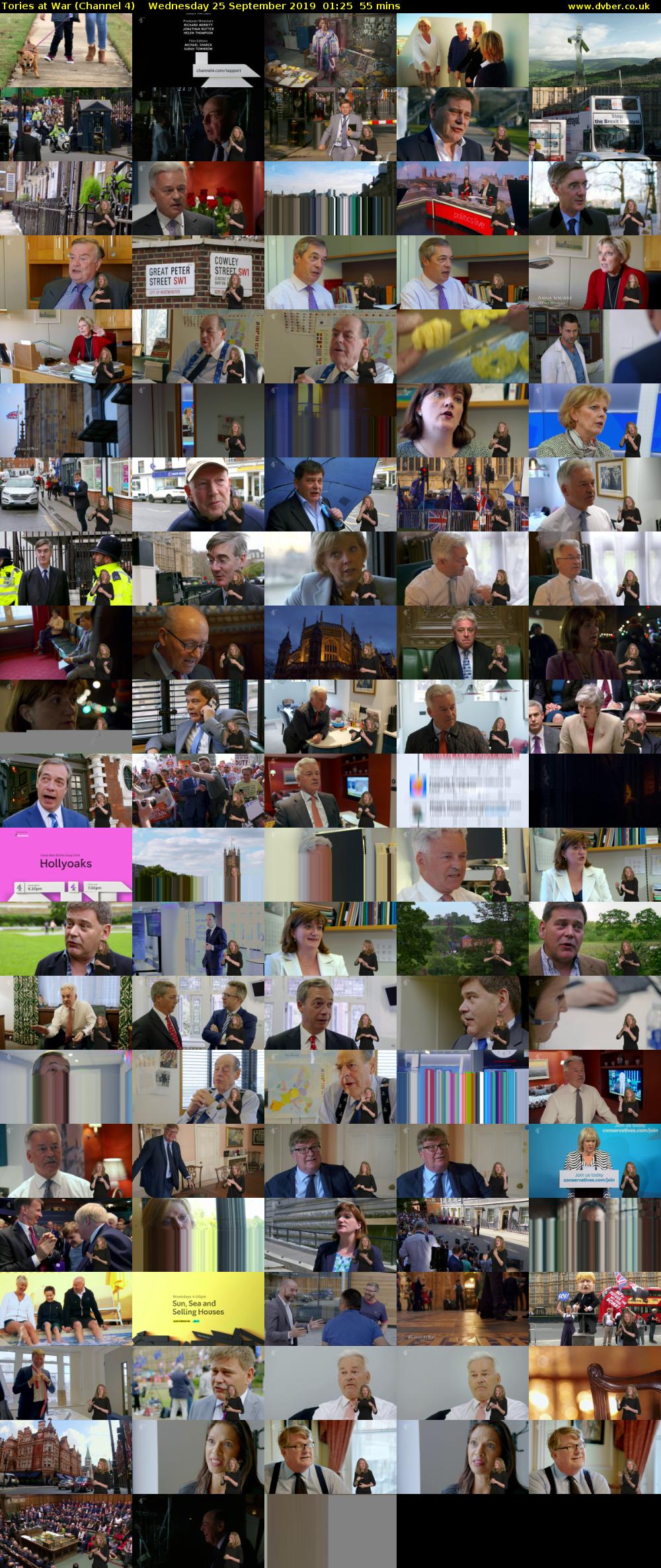 Tories at War (Channel 4) Wednesday 25 September 2019 01:25 - 02:20