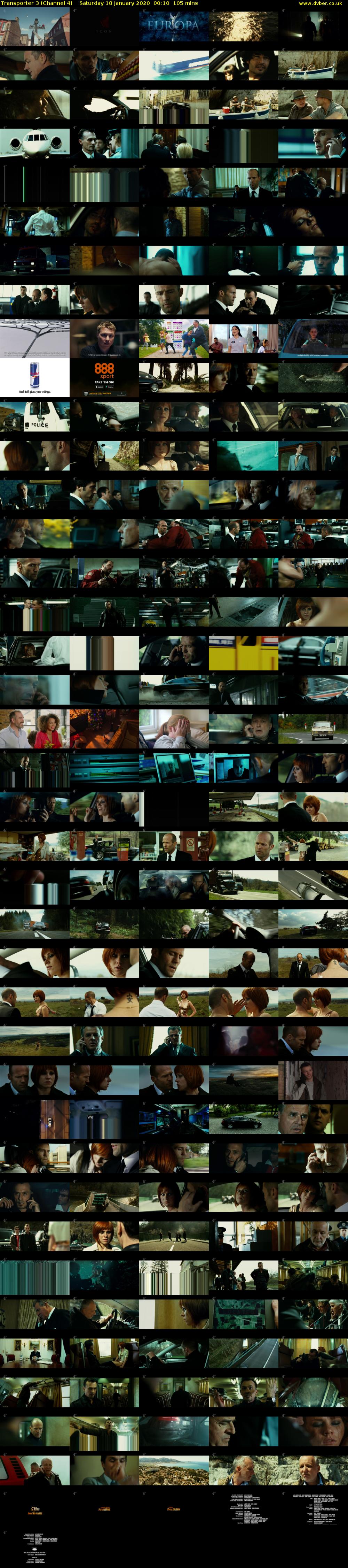 Transporter 3 (Channel 4) Saturday 18 January 2020 00:10 - 01:55