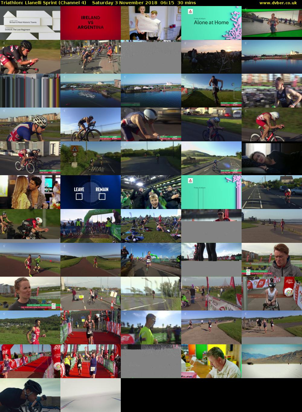 Triathlon: Llanelli Sprint (Channel 4) Saturday 3 November 2018 06:15 - 06:45