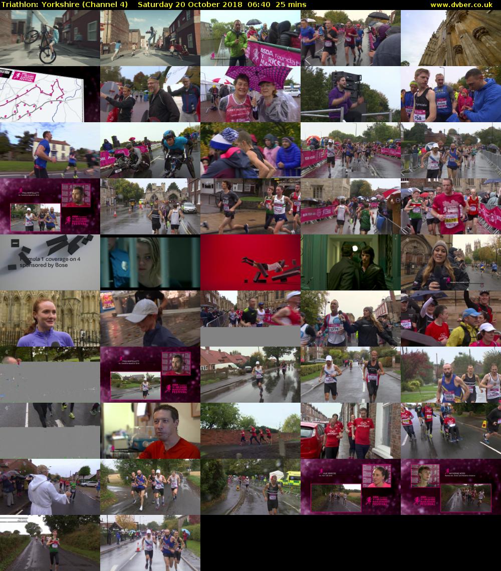 Triathlon: Yorkshire (Channel 4) Saturday 20 October 2018 06:40 - 07:05