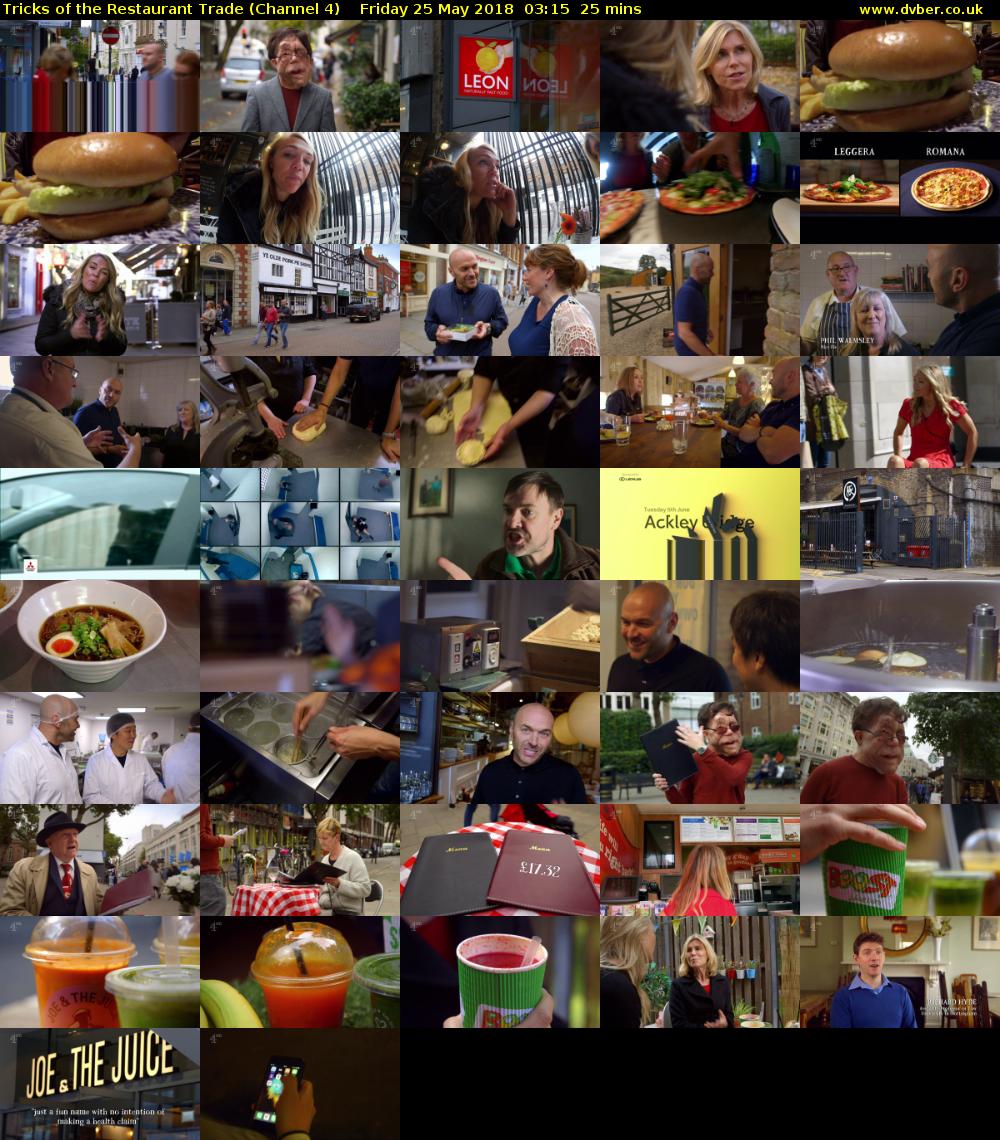 Tricks of the Restaurant Trade (Channel 4) Friday 25 May 2018 03:15 - 03:40