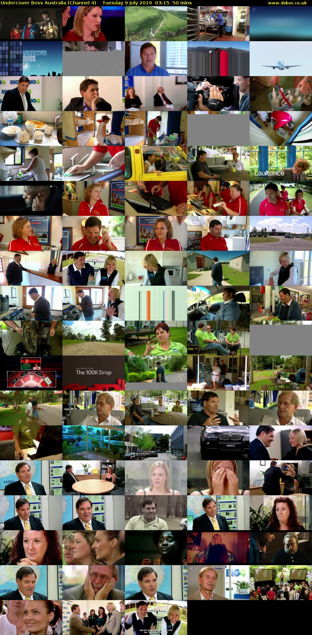 Undercover Boss Australia (Channel 4) Tuesday 9 July 2019 03:15 - 04:05