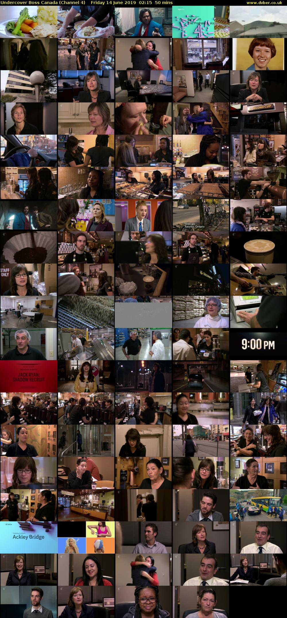 Undercover Boss Canada (Channel 4) Friday 14 June 2019 02:15 - 03:05