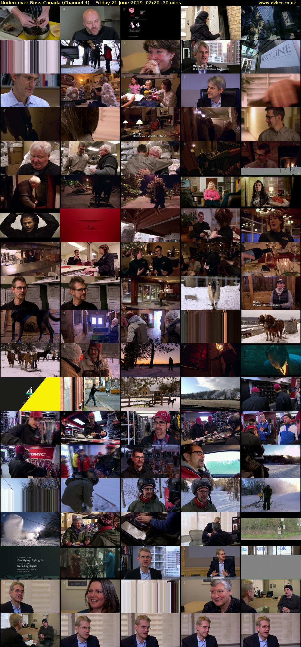 Undercover Boss Canada (Channel 4) Friday 21 June 2019 02:20 - 03:10