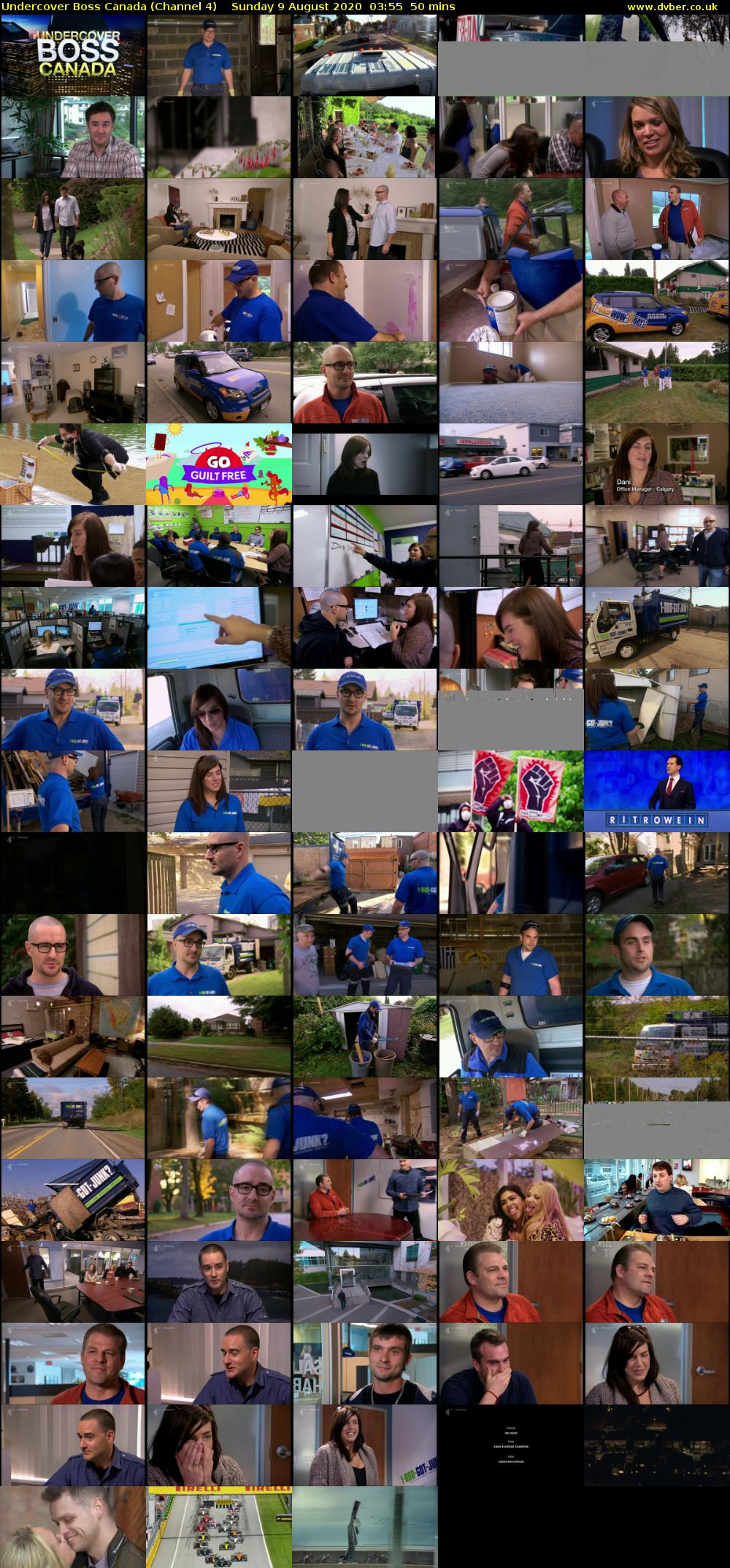 Undercover Boss Canada (Channel 4) Sunday 9 August 2020 03:55 - 04:45