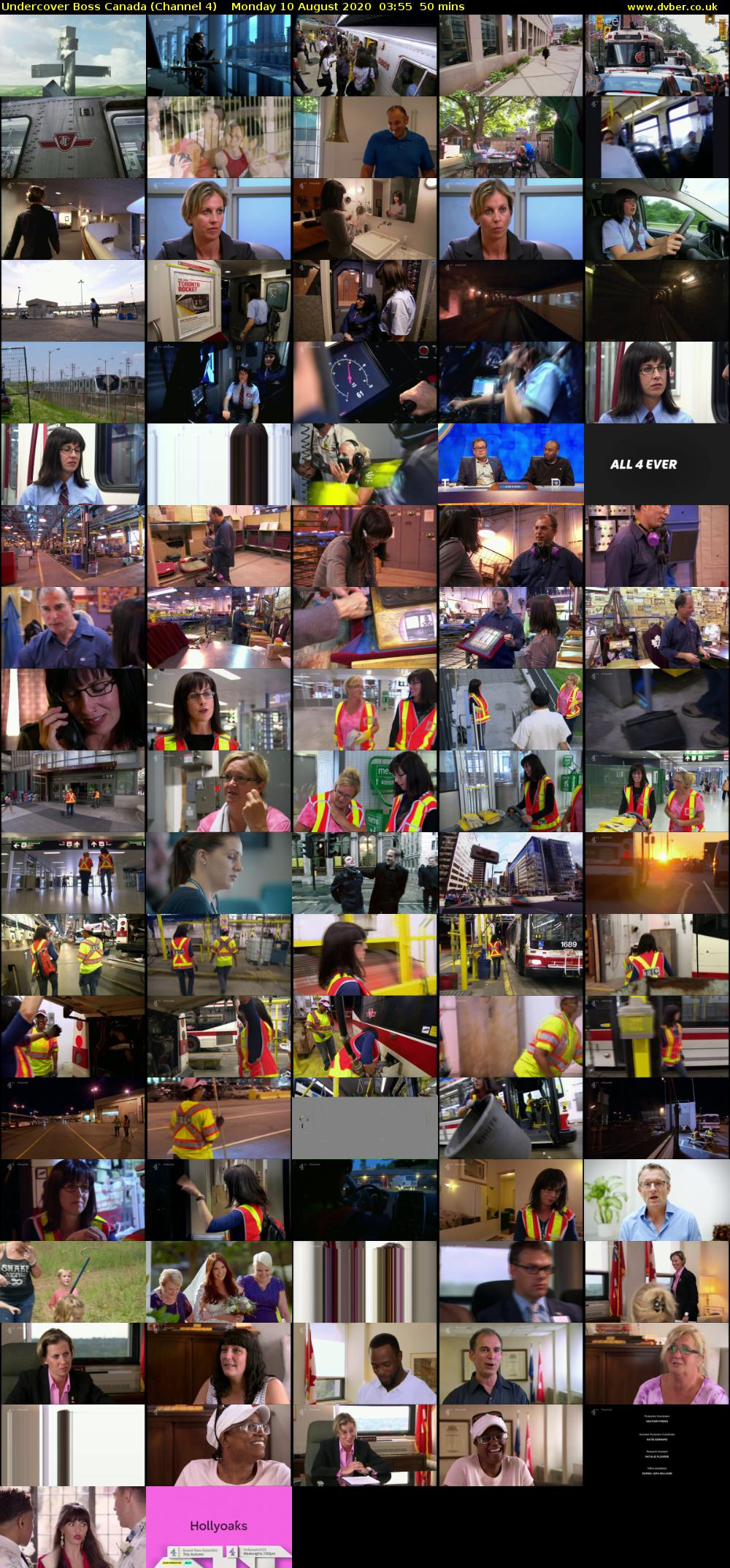 Undercover Boss Canada (Channel 4) Monday 10 August 2020 03:55 - 04:45