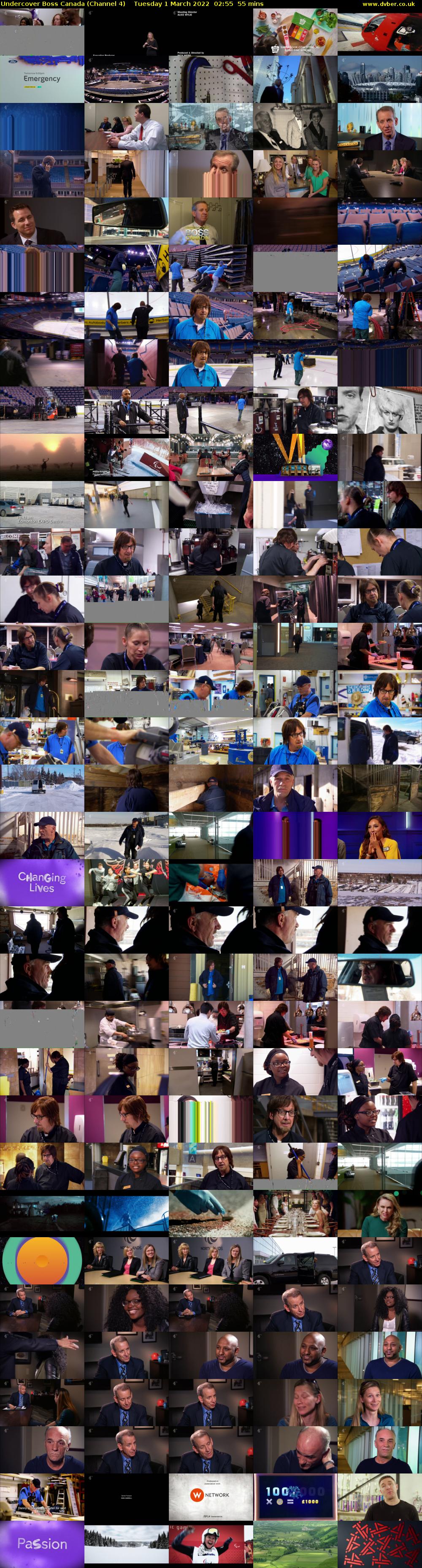 Undercover Boss Canada (Channel 4) Tuesday 1 March 2022 02:55 - 03:50