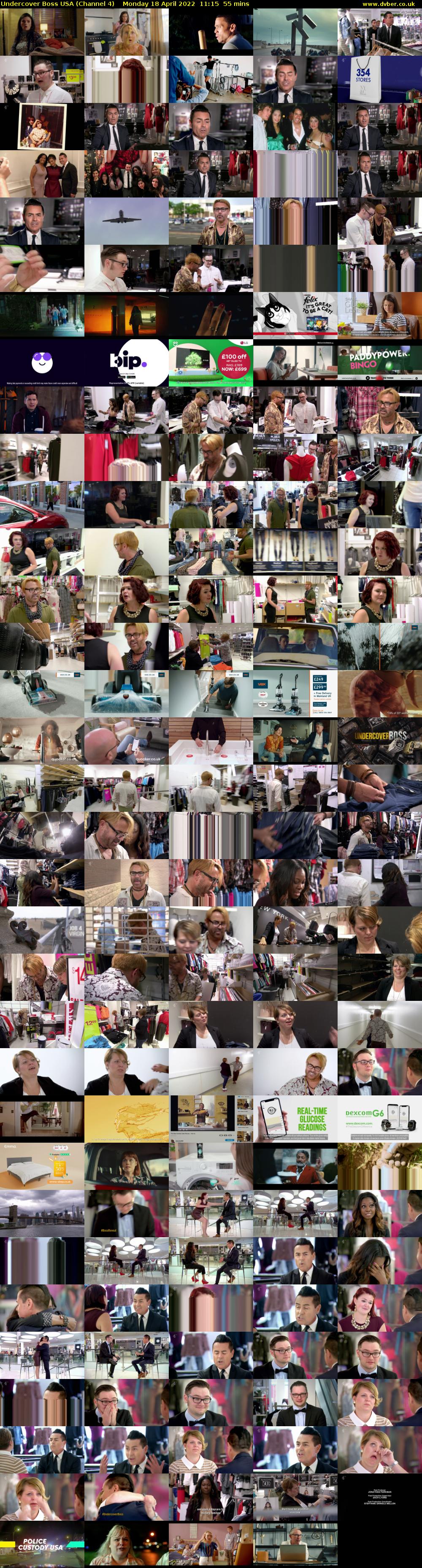Undercover Boss USA (Channel 4) Monday 18 April 2022 11:15 - 12:10