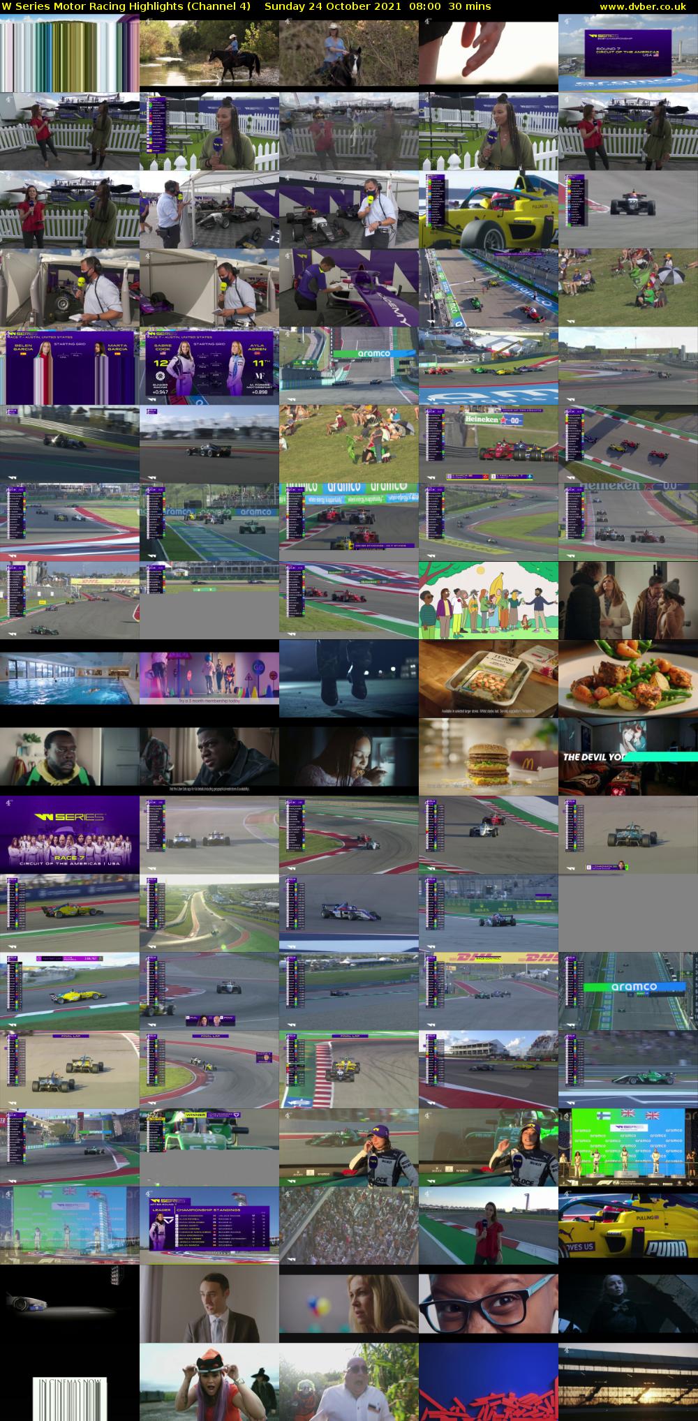 W Series Motor Racing Highlights (Channel 4) Sunday 24 October 2021 08:00 - 08:30