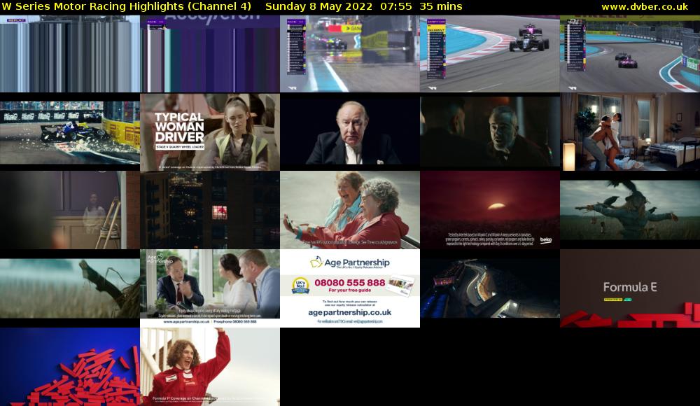 W Series Motor Racing Highlights (Channel 4) Sunday 8 May 2022 07:55 - 08:30