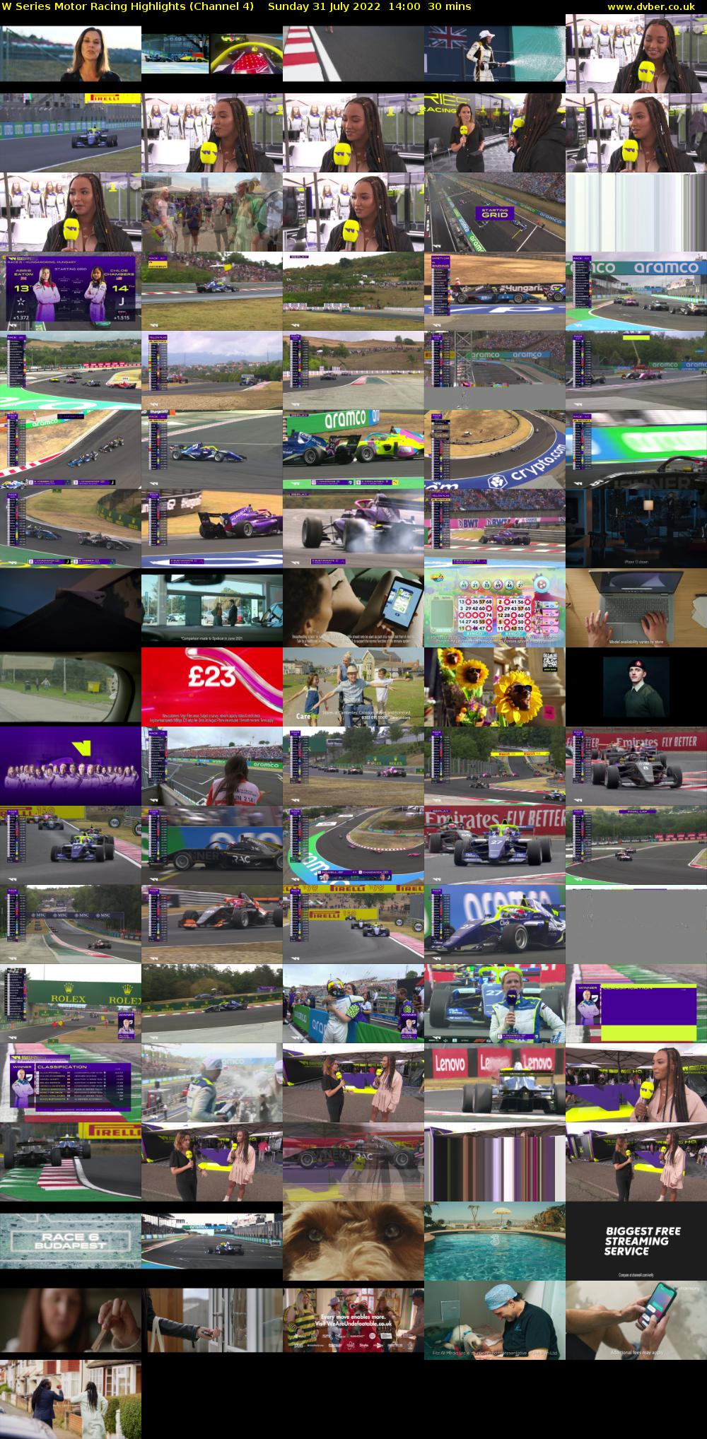 W Series Motor Racing Highlights (Channel 4) Sunday 31 July 2022 14:00 - 14:30