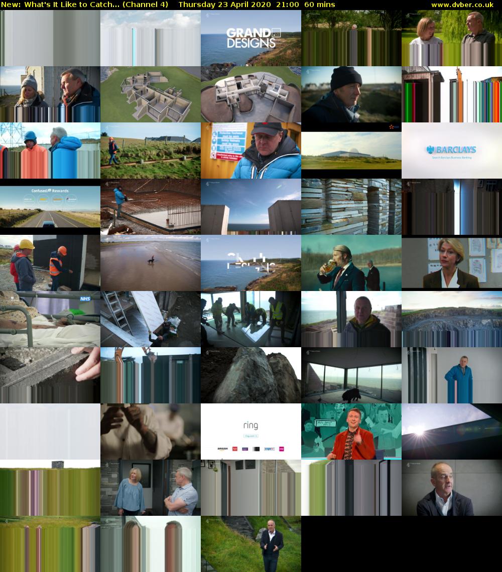 What's It Like to Catch... (Channel 4) Thursday 23 April 2020 21:00 - 22:00
