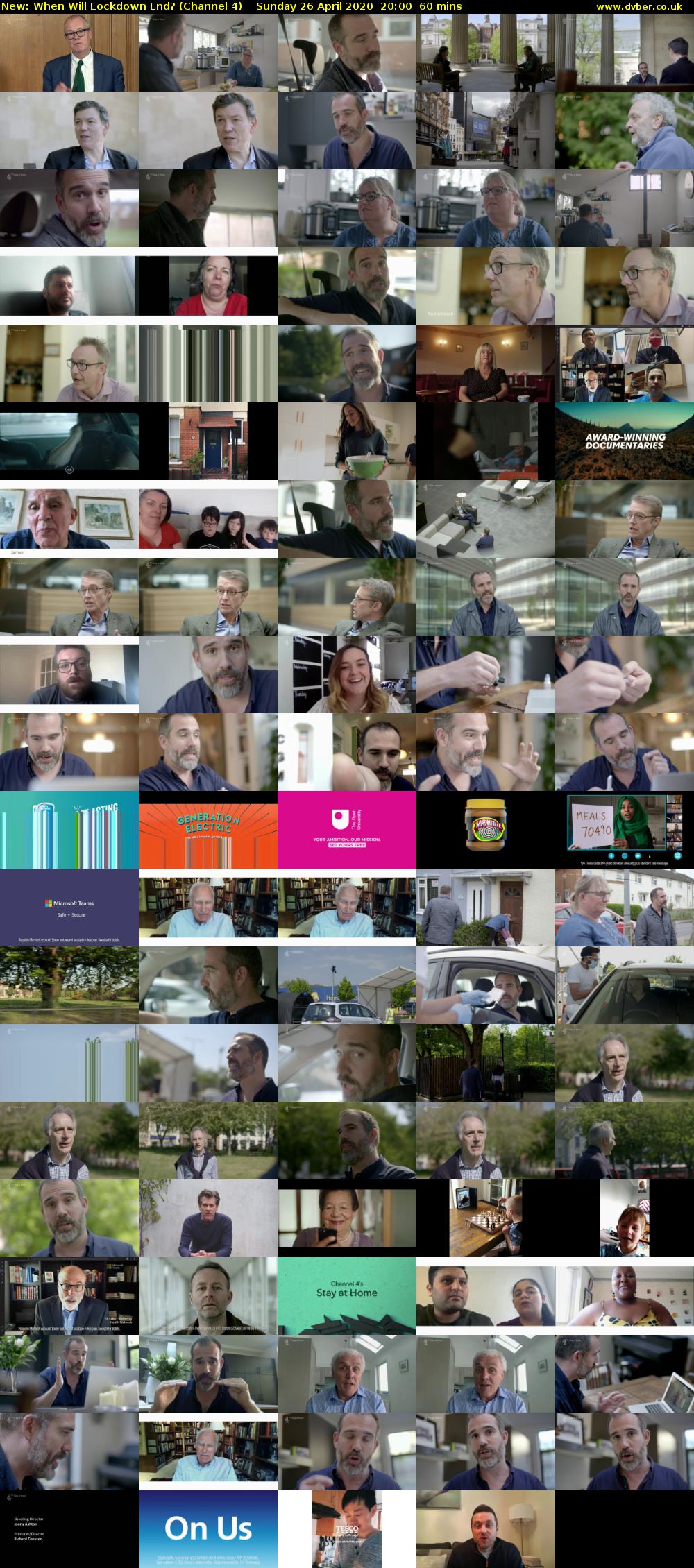 When Will Lockdown End? (Channel 4) Sunday 26 April 2020 20:00 - 21:00