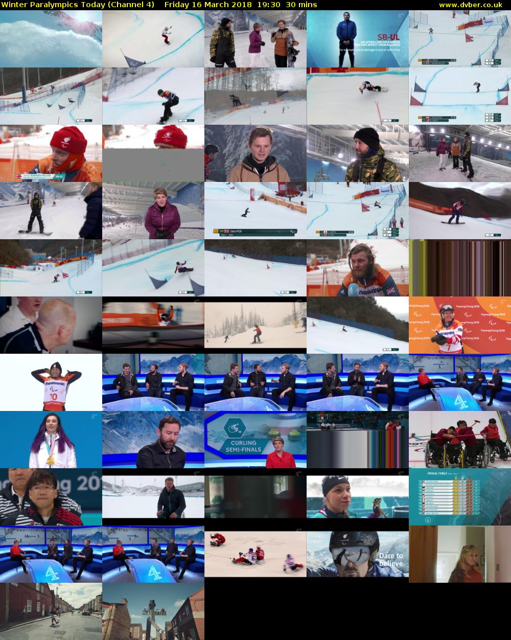 Winter Paralympics Today (Channel 4) Friday 16 March 2018 19:30 - 20:00