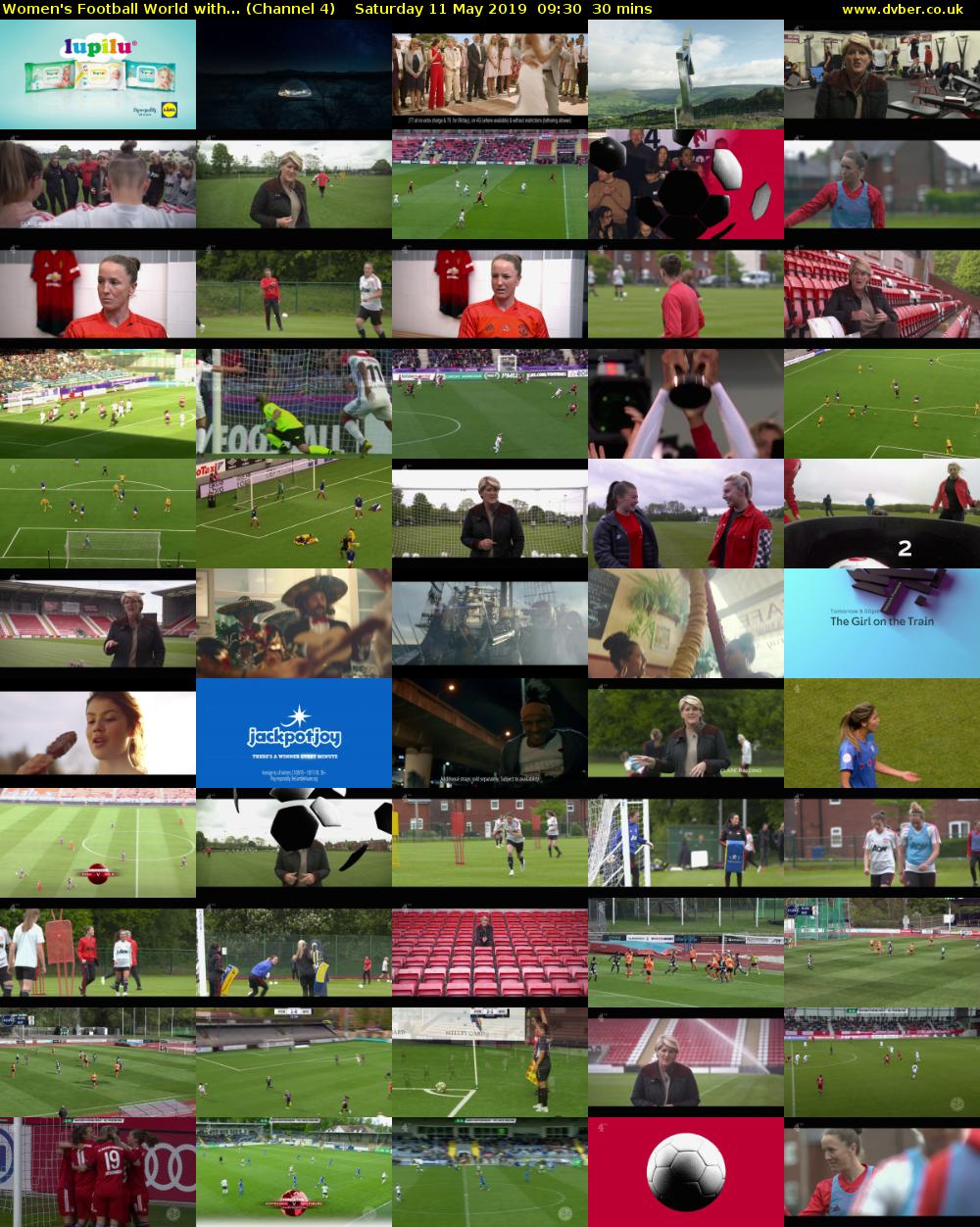 Women's Football World with... (Channel 4) Saturday 11 May 2019 09:30 - 10:00
