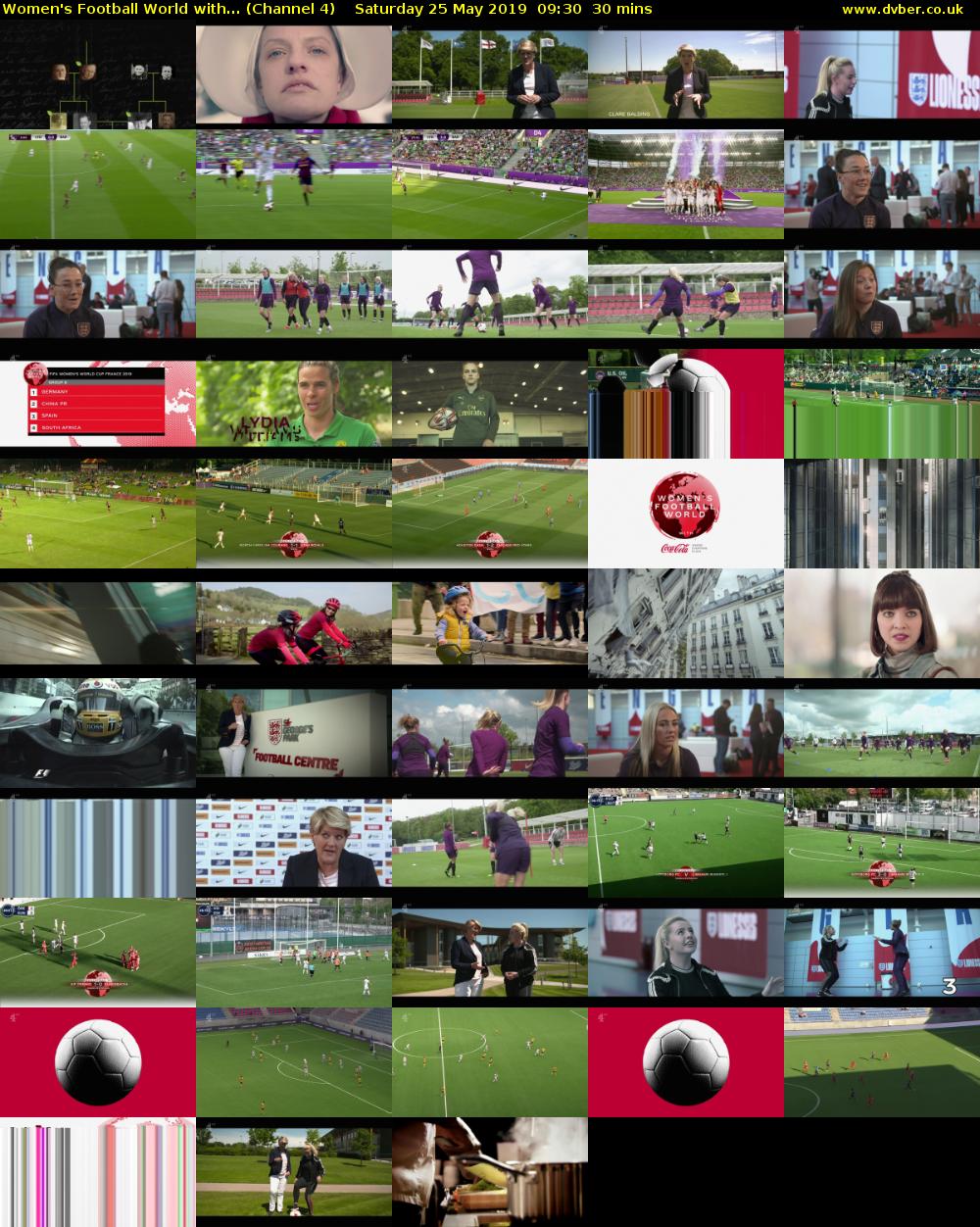 Women's Football World with... (Channel 4) Saturday 25 May 2019 09:30 - 10:00