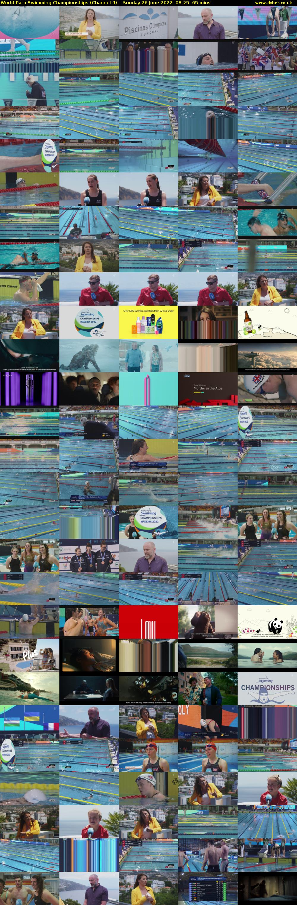 World Para Swimming Championships (Channel 4) Sunday 26 June 2022 08:25 - 09:30
