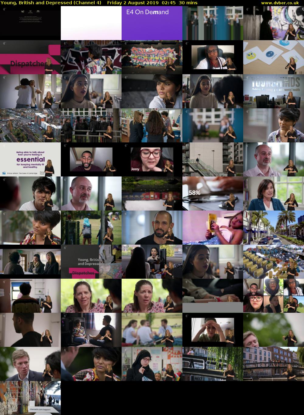 Young, British and Depressed (Channel 4) Friday 2 August 2019 02:45 - 03:15