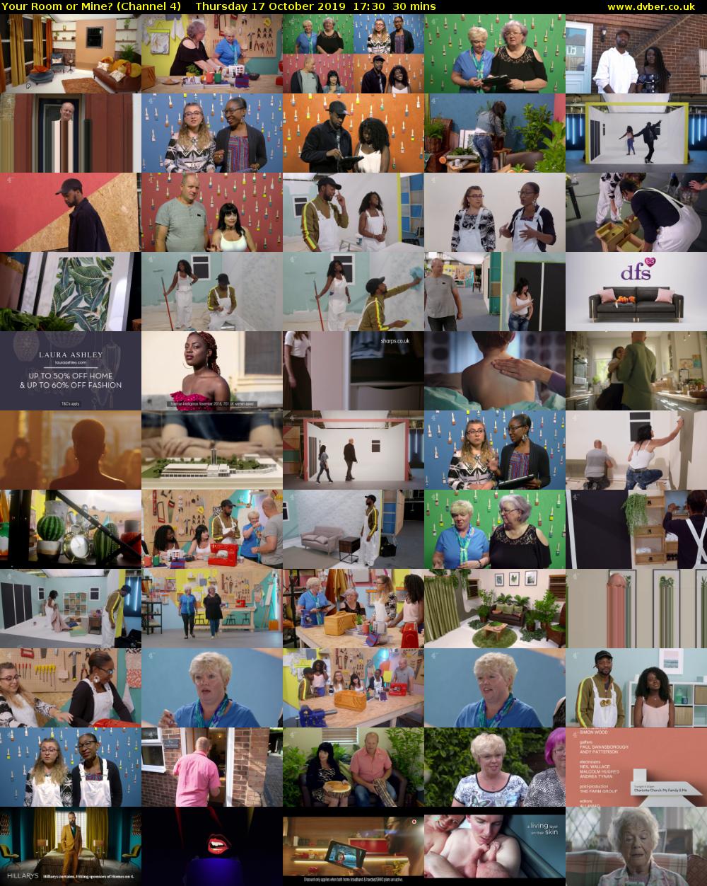 Your Room or Mine? (Channel 4) Thursday 17 October 2019 17:30 - 18:00