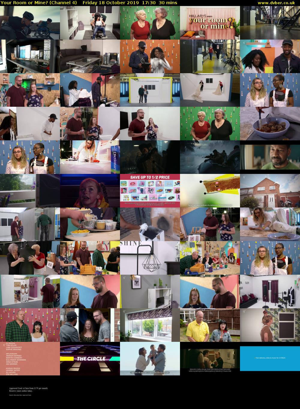 Your Room or Mine? (Channel 4) Friday 18 October 2019 17:30 - 18:00