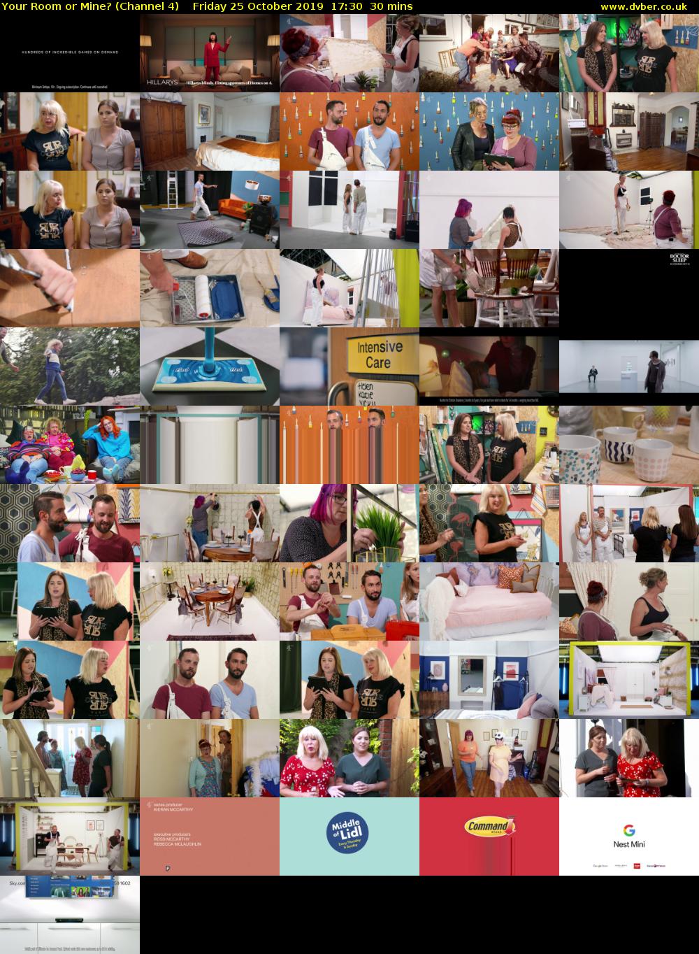 Your Room or Mine? (Channel 4) Friday 25 October 2019 17:30 - 18:00