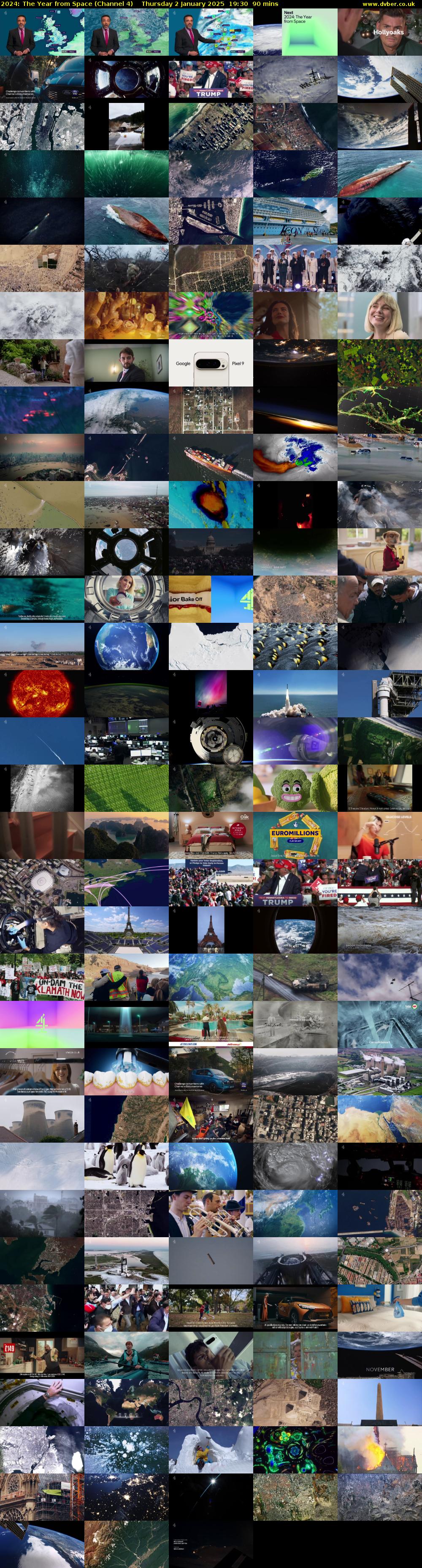 2024: The Year from Space (Channel 4) Thursday 2 January 2025 19:30 - 21:00